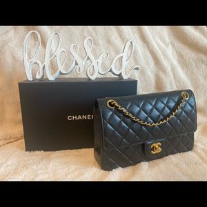❌SOLD❌🖤Rare Series Zero Chanel Classic Flap Medium Black Lambskin, 24k hardware